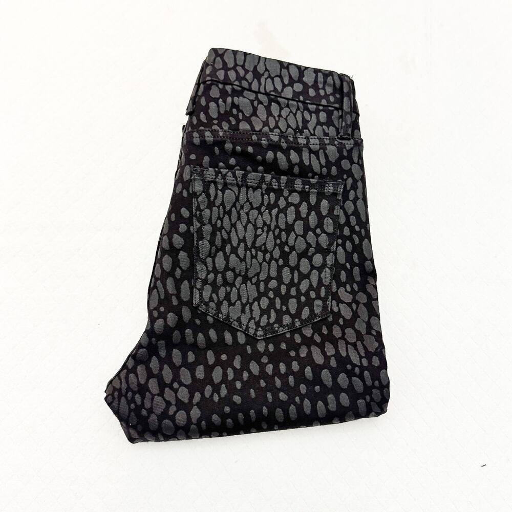 Good American Good Legs Crop Printed Black Foil 01 Denim Jeans Size 6 / 28